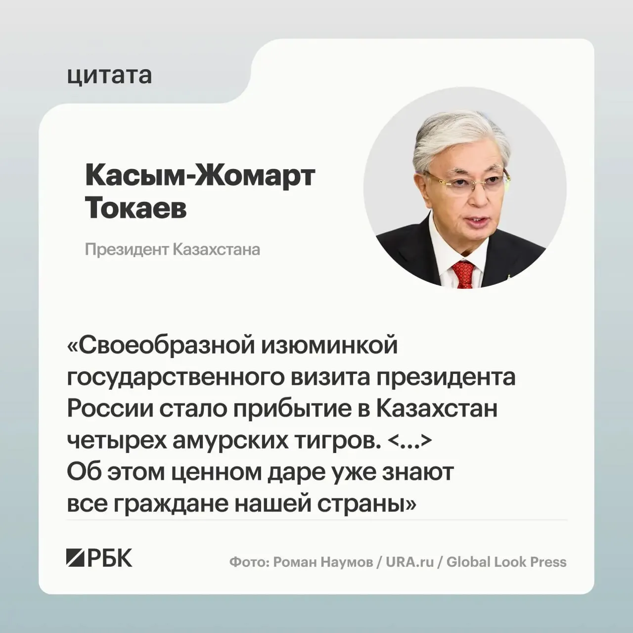 Во время демонстрации президентам показали презентацию о передаче амурских тигров в Астану. Решение принято после обращения Казахстана с просьбой о помощи в восстановлении вида.