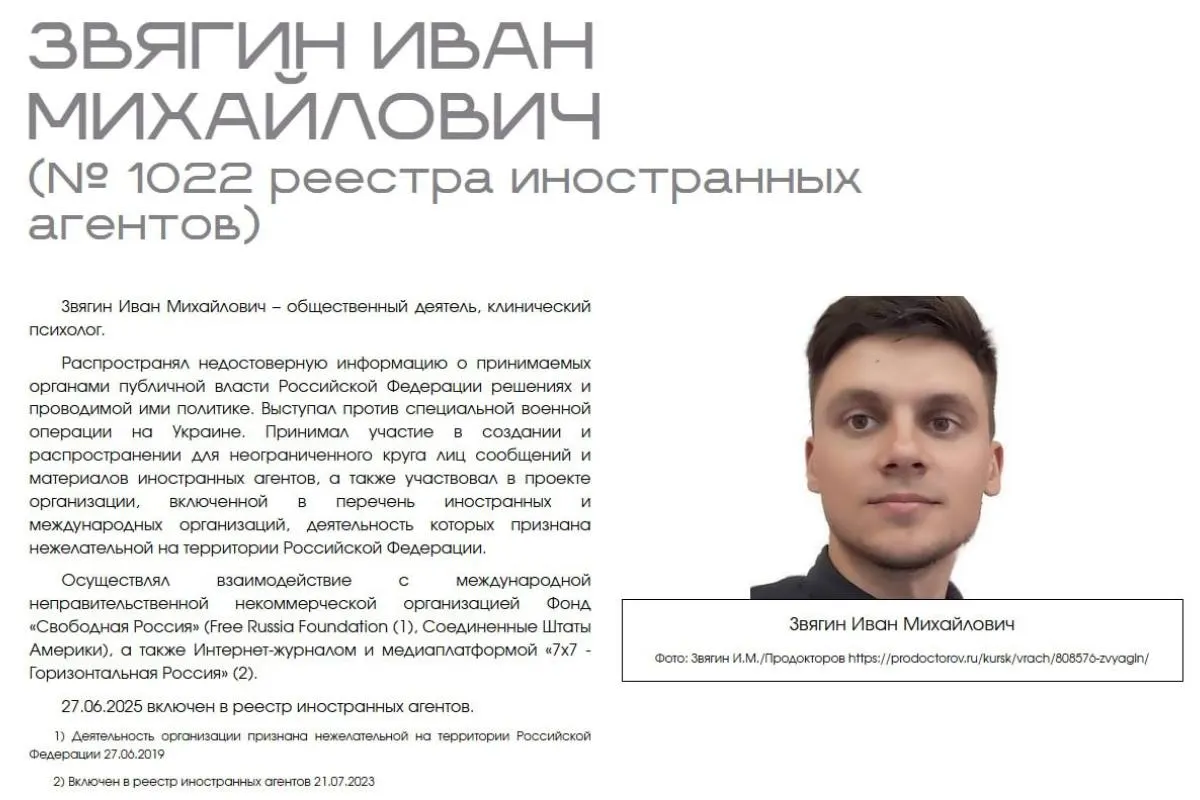 Иван Звягин требует в суде признать, что материалы Минюста нарушают его права: он жалуется на профессиональную дискриминацию, превышение полномочий и нарушение презумпции невиновности.
